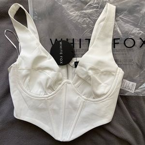 NWT White Fox Boutique Golden Days Bustier White